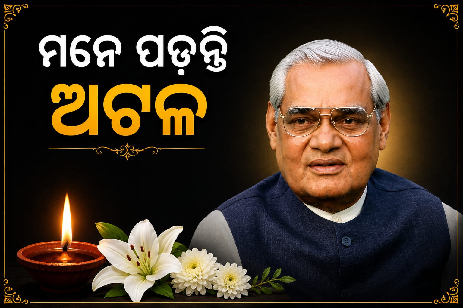 ମନେ ପଡ଼ନ୍ତି ଭାରତ ରତ୍ନ ଅଟଳ ବିହାରୀ ବାଜପେୟୀ, ଶ୍ରଦ୍ଧାଞ୍ଜଳି ଦେଲେ ମନମୋହନ ସାମଲ