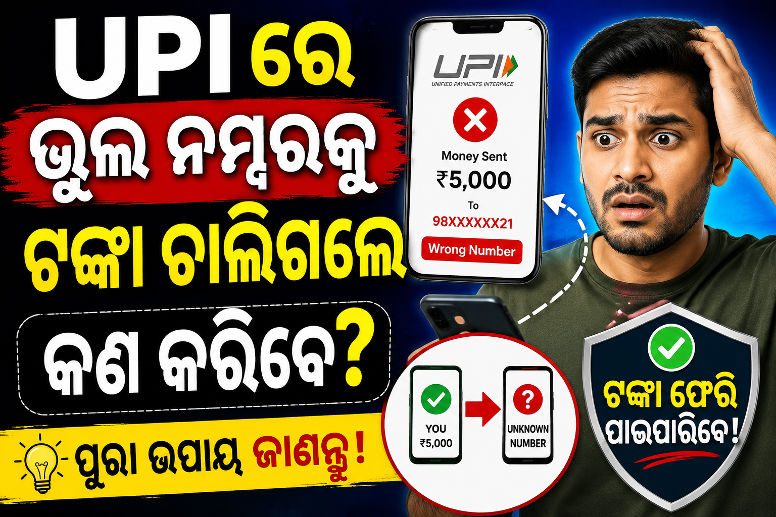 UPIରେ ଭୁଲ ନମ୍ବରକୁ ଟଙ୍କା ଚାଲିଗଲେ କଣ କରିବେ?