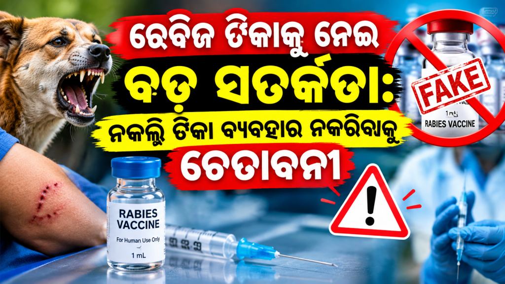 ରେବିଜ୍ ଟିକାକୁ ନେଇ ବଡ଼ ସତର୍କତା: ନକଲି ଟିକା ବ୍ୟବହାର ନକରିବାକୁ ଚେତାବନୀ