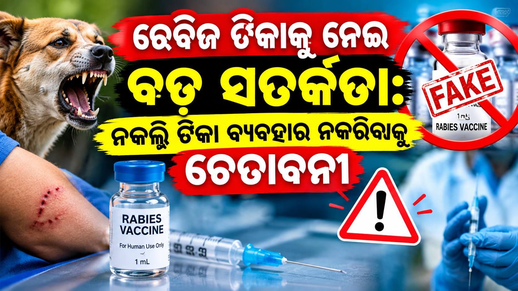 ରେବିଜ୍ ଟିକାକୁ ନେଇ ବଡ଼ ସତର୍କତା: ନକଲି ଟିକା ବ୍ୟବହାର ନକରିବାକୁ ଚେତାବନୀ